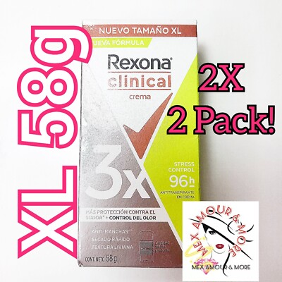 2X REXONA CLINICAL Maximum Protection Stress Control Deodorant For Women 58g 