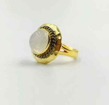 Rainbow Moonstone Ring Statement Ring 925 sterling silver ring size 8