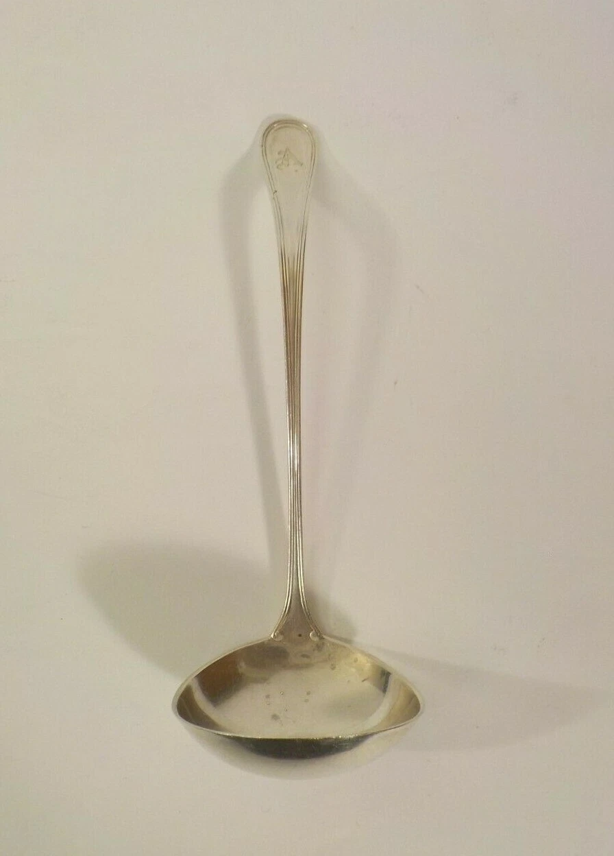 Sterling Silver 5" Cream Sauce Ladle, Monogram "A"