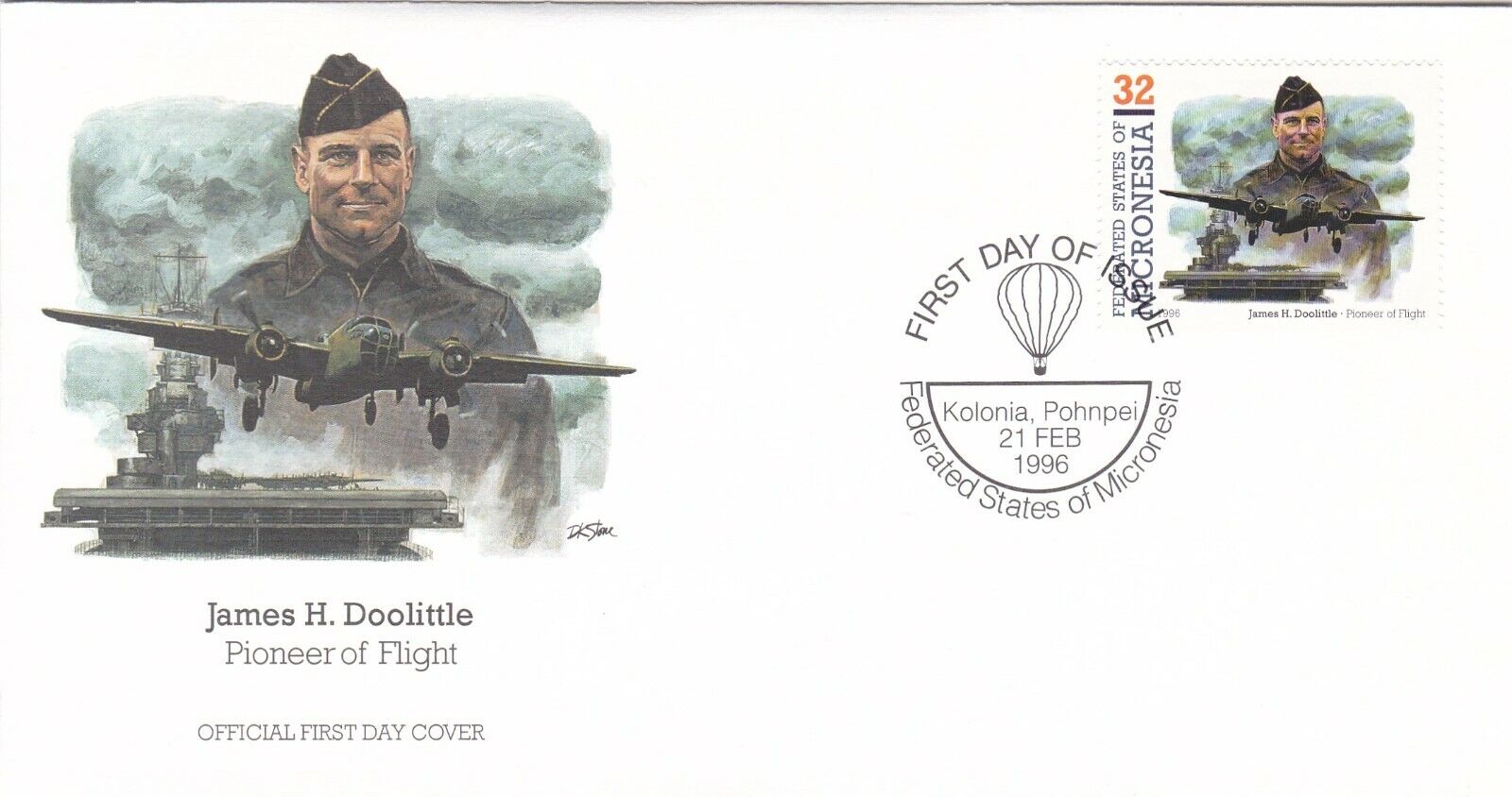 Micronesia James Doolittle FDC Special cancel VGC unaddressed