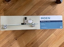 MOEN Banbury Wall-Mount Clear Glass Shelf Brushed Nickel Y2690BN