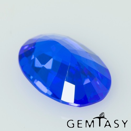 Cut stone - Spinel neon Blue Czochralski (Pulled) lab grown, facet 7x5mm 0.7-1ct - Picture 3 of 4
