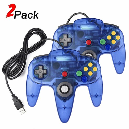 1/2 Pcs For Nintendo 64 N64 Wired USB Controller Joystick For PC MAC Retropie Pi - Picture 2 of 14