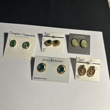 Lot Of 5 NWT Earrings Pierced Green Tones Prefect For St. Patrick  s Day