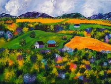 Rolling Hills of Iowa Natasha Petrosova Original Painting Impressionism 30"x 40"
