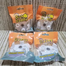 Lot 4 SCRUB DADDY Dish Daddy Dishwand Adapter Attaches to Smile Face Sponge Wand