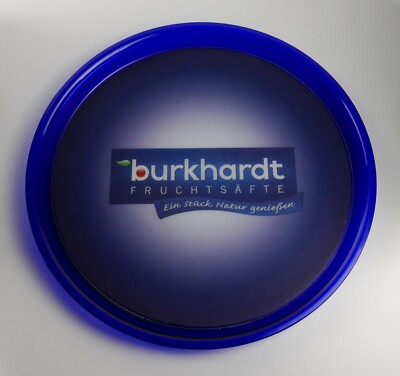 Burkhardt Fruit Juices Serving Tray Rubberized Waiter Tray Blue 8504
