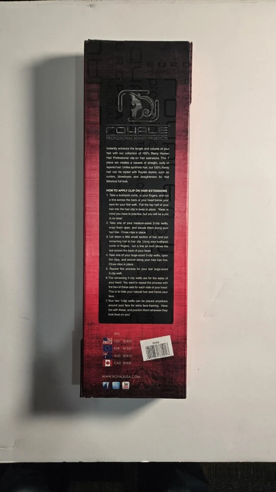 Nuevas Extensiones de Cabello Royale Clip Rojo Marrón RE06 RE 06 100% Remy Humano 19" Foto 2 de 4