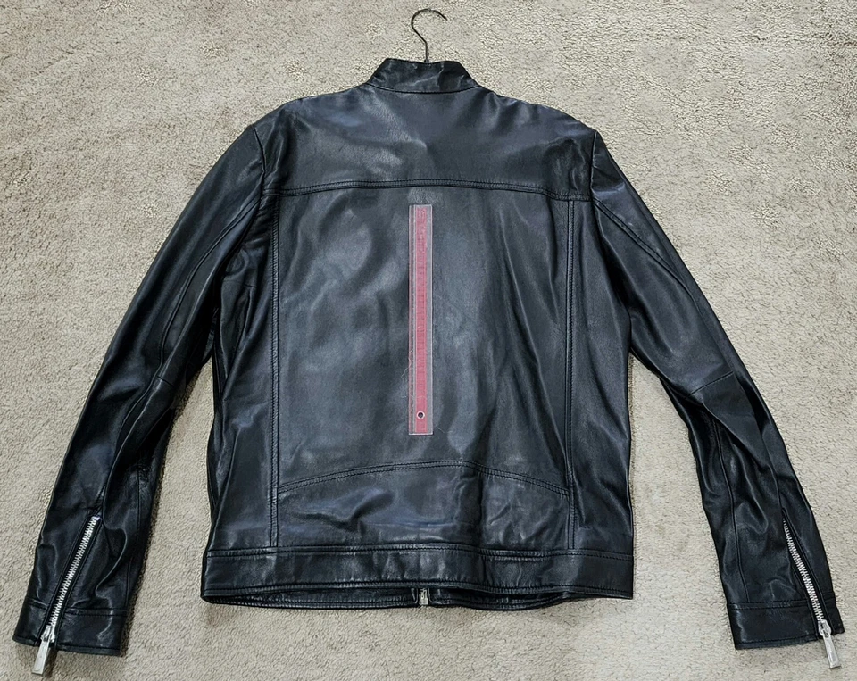 Большая мужская кожаная куртка Roberto Cavalli байкерский стиль - Изображение 4 из 4