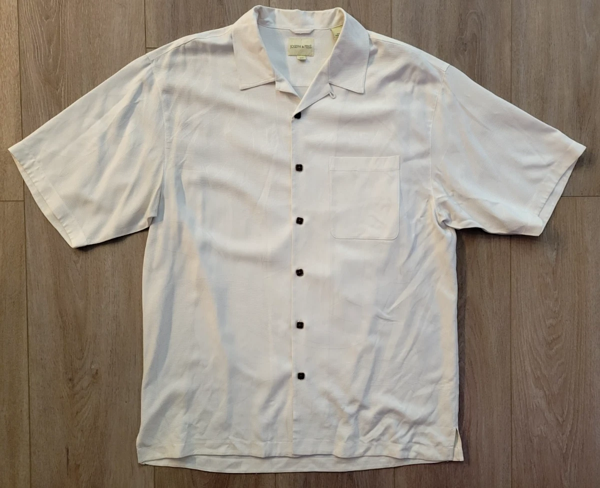 Joseph & Feiss Silk Button-Up Casual Button-Down Shirts for Men 