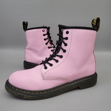 Dr. Martens 1460J Combat Boots Pink Lace Up Side Zip Size 4 Youth - 5 Womens