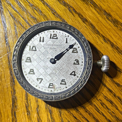 Sandoz & Fils Silver Pocket Watch Open Face Manual Mechanical White Dial