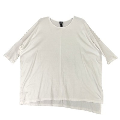 Clara Sunwoo Oversized Tunic Women L White Asymmetrical Coastal Minimalist
