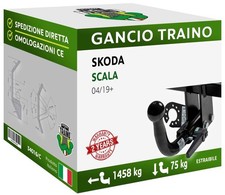 Per Skoda SCALA BERLINA Dal 19 Gancio Orizzontale Estraibile UniKIT 7 Poli