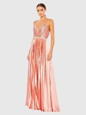 NWT Ieena for Mac Duggal Plunge Neck Pleated Evening Gown - size 20