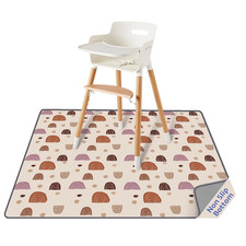 Blissful Diary Baby Splat Mat for under High Chair, 50.4 X 50.4 Inch Wipeable Sp