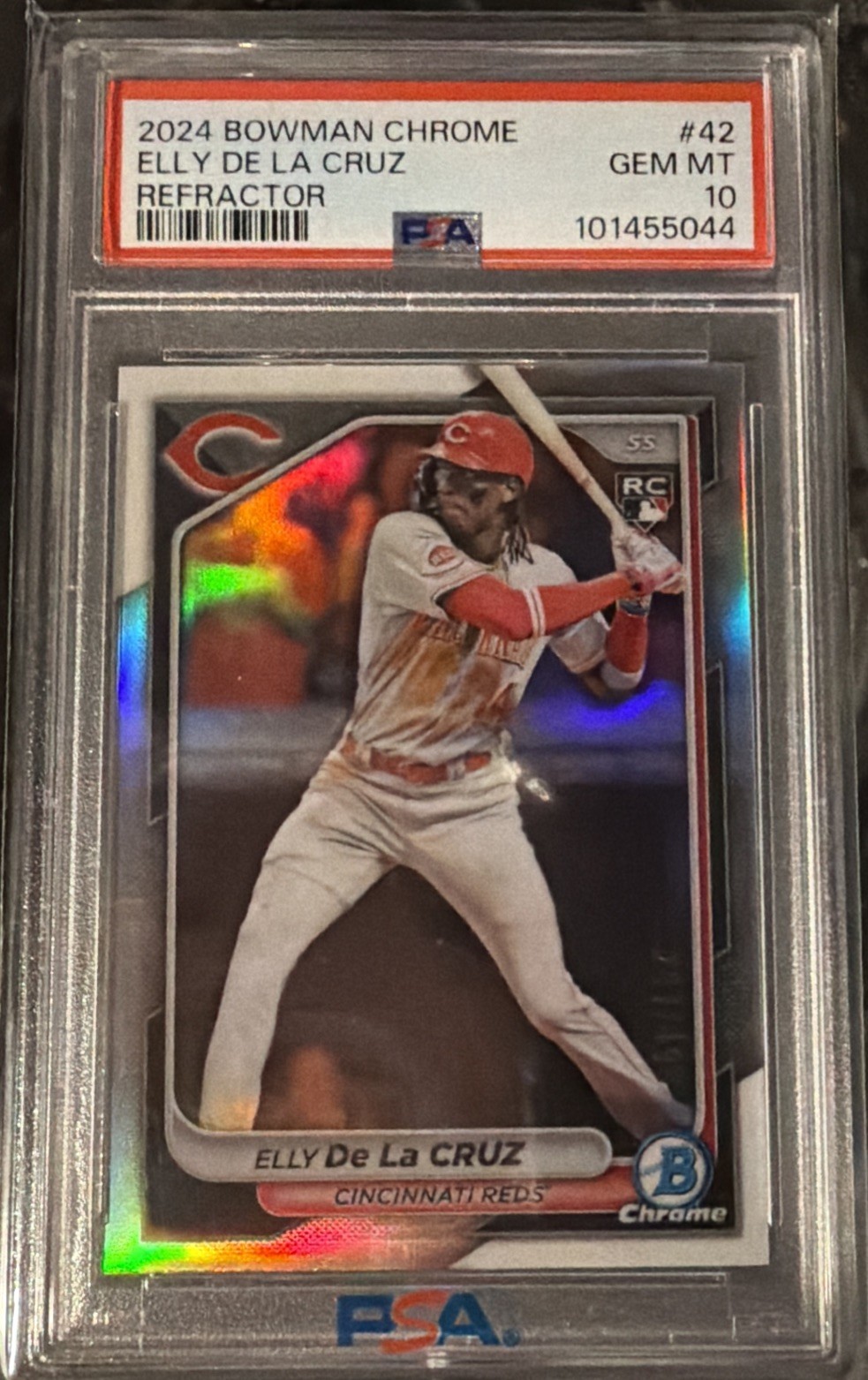 2024 Bowman Chrome Refractor #42 RC Elly De La Cruz /499 PSA 10