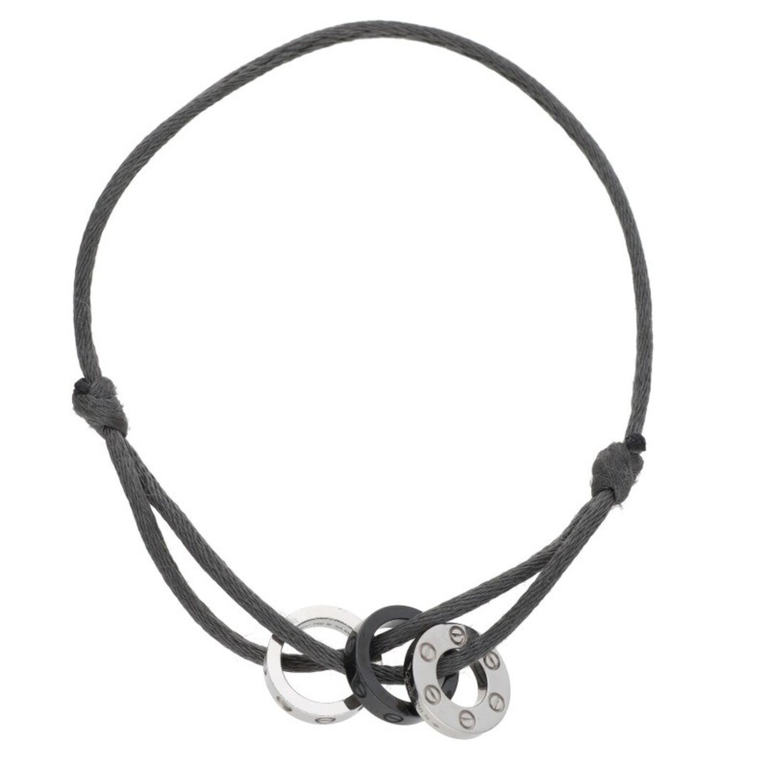 Cartier Love Three Hoop Diamond Cord 750wg X Ceramic Bracelet Men's Used 96e2696