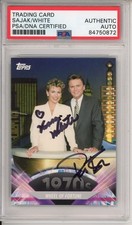 2011 TOPPS AMERICAN PIE WHEEL OF FORTUNE PAT SAJAK & VANNA WHITE SIGNED PSA DNA