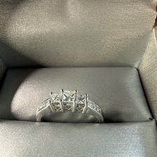 1/2 CT. T.W. Diamond Past Present Future® Engagement Ring in 14K White Gold