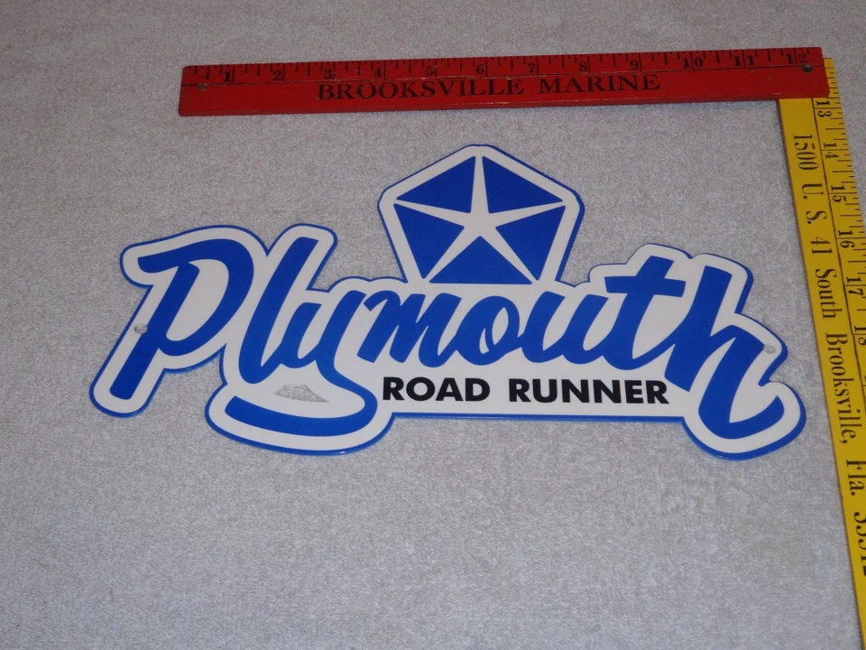 DE COLECCIÓN DODGE PLYMOUTH ROADRUNNER 12" METAL ROAD RUNNER MOPAR GASOLINA ACEITE LETRERO! Foto 4 de 4