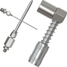 Kit accesorios pistola grasa acople 90 grados aguja inyectora areas dificiles