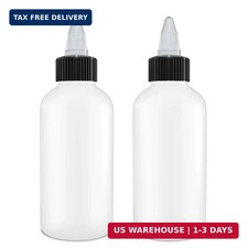 Twist Top Applicator Bottles, Squeeze 4 OZ Empty Plastic Bottles, Refillable, Bl