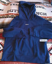 DKNY SPORT HOODIE XL BLUE NWT SOFT PLUSH POCKETS COTTON POLY DKNY LETTERS 69.50