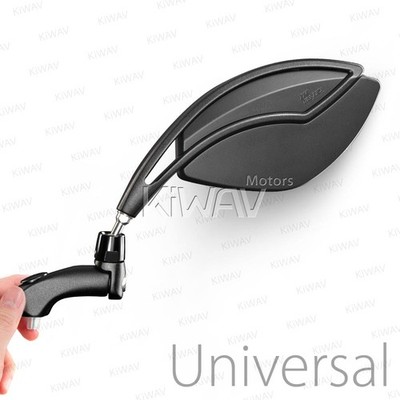 Orca black foldable rear side view mirrors 10mm metric fits Hyosung