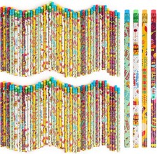 200 Pieces Happy Birthday Pencils Colorful Printed Birthday Pencils W/ Top