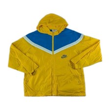 Nike Sportswear Windbreaker Jacket Vintage 80s Made in USA L Large Mens Yellow