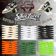 Shoe Laces to Match Retro 1 OG Medium Olive-Replacement Premium Laced University
