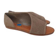 Sole Society Flats Womens 7.5 Colvan Perforated Suede D'Orsay Style Slip On NEW