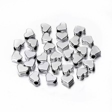 100Pcs Heart Shape Spacer Beads Loose Beads for Jewelry Making Bracelet Necklace