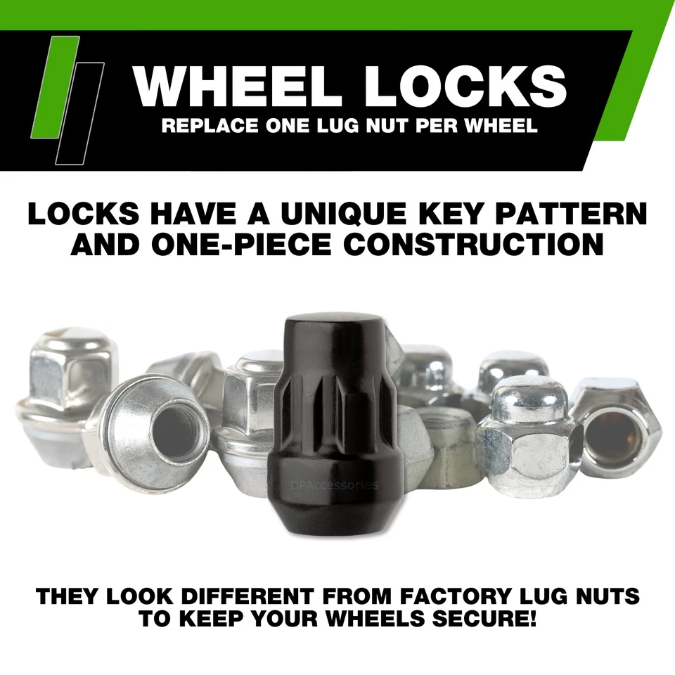 Black Wheel Locks compatible with 2008-2010 Saturn Vue | Factory Rims - Image 4 of 4
