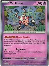 Mr. Mime - 122/165 122/165 Rare SV: Scarlet & Violet 151 Pokemon Holo Lightly