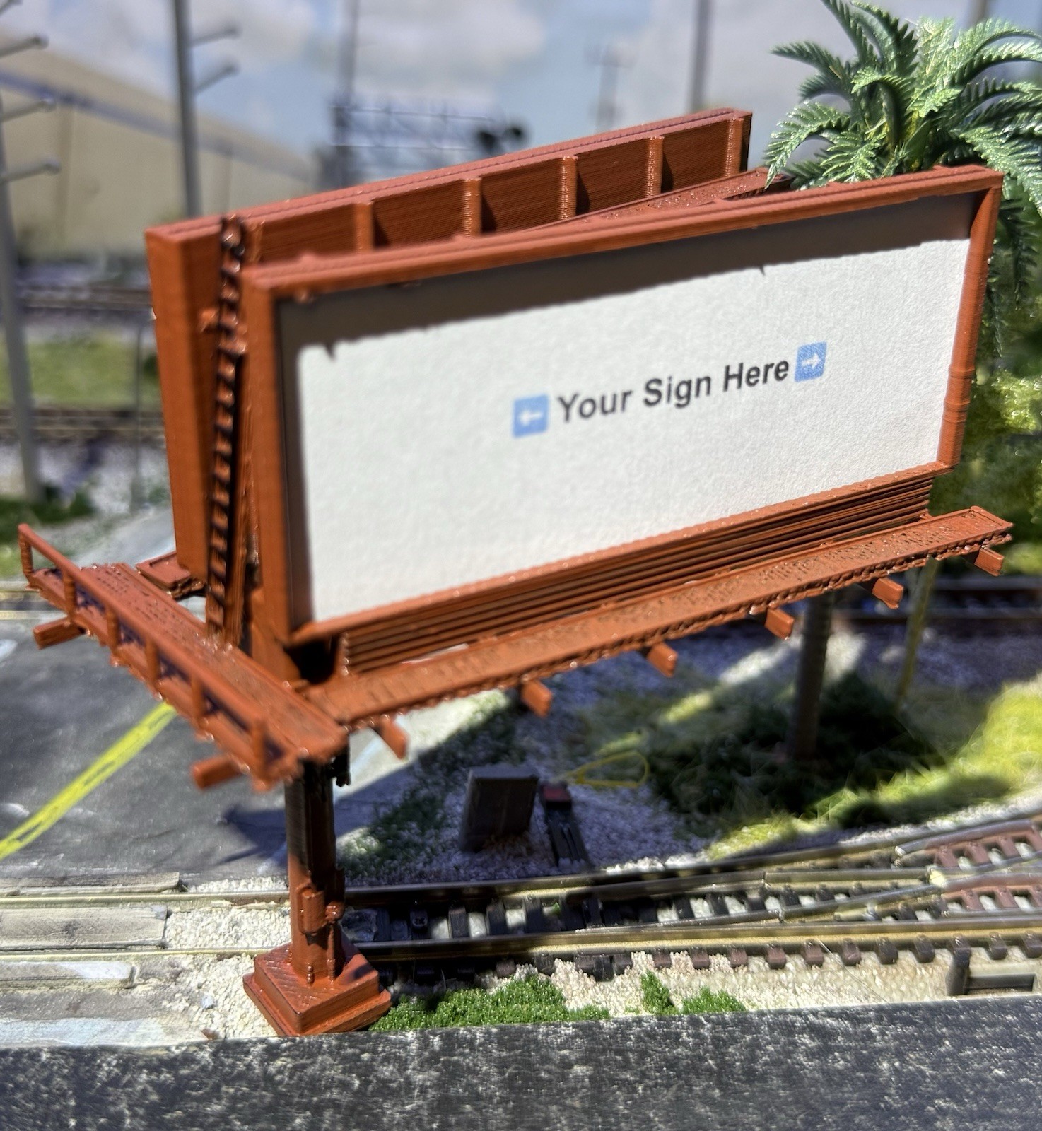 N Scale Double-Sided Billboard for Model Train Layout Scenery