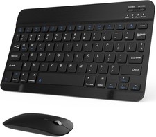 Rechargeable Bluetooth Keyboard Mouse Combo Ultra-Slim Wireless Black