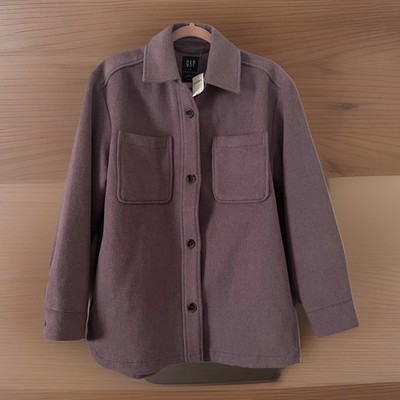 NWT Gap Women s Lavender 40% Recycled Wool Jacket S Cabincore Chore Pockets