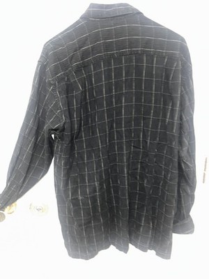 Arrow Men's Long Sleeve Cotton Shirt M Blue Plaid Pocket