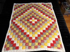 Handmade Baby Crib Quilt Blanket Playmat Multicolor Animals Farm Size 32.5x39  