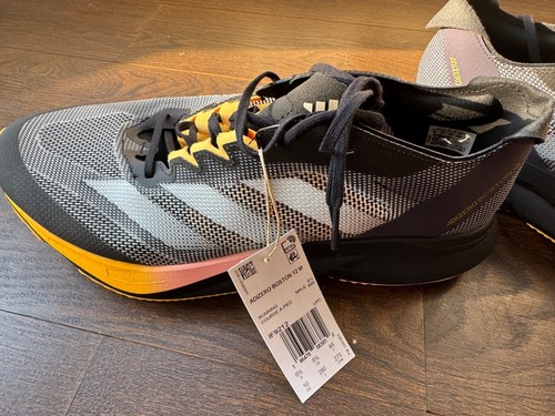 Adidas Herren Adizero Boston 12 2024 Größe 10 schwarz/pink/orange |IF9212|