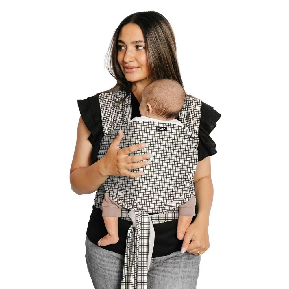 Moby Classic Wrap Baby Carrier - Prairie Check: Cotton, Hip Carrier, Facing-In
