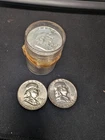 A Roll Of 20 Franklin Half Dollars Assorted Years Uncirculated 90% Silver