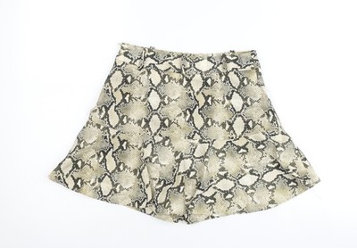 Zara Basic Kurzer A-Linien Rock Damen Mehrfarbig Schlangenmuster XS