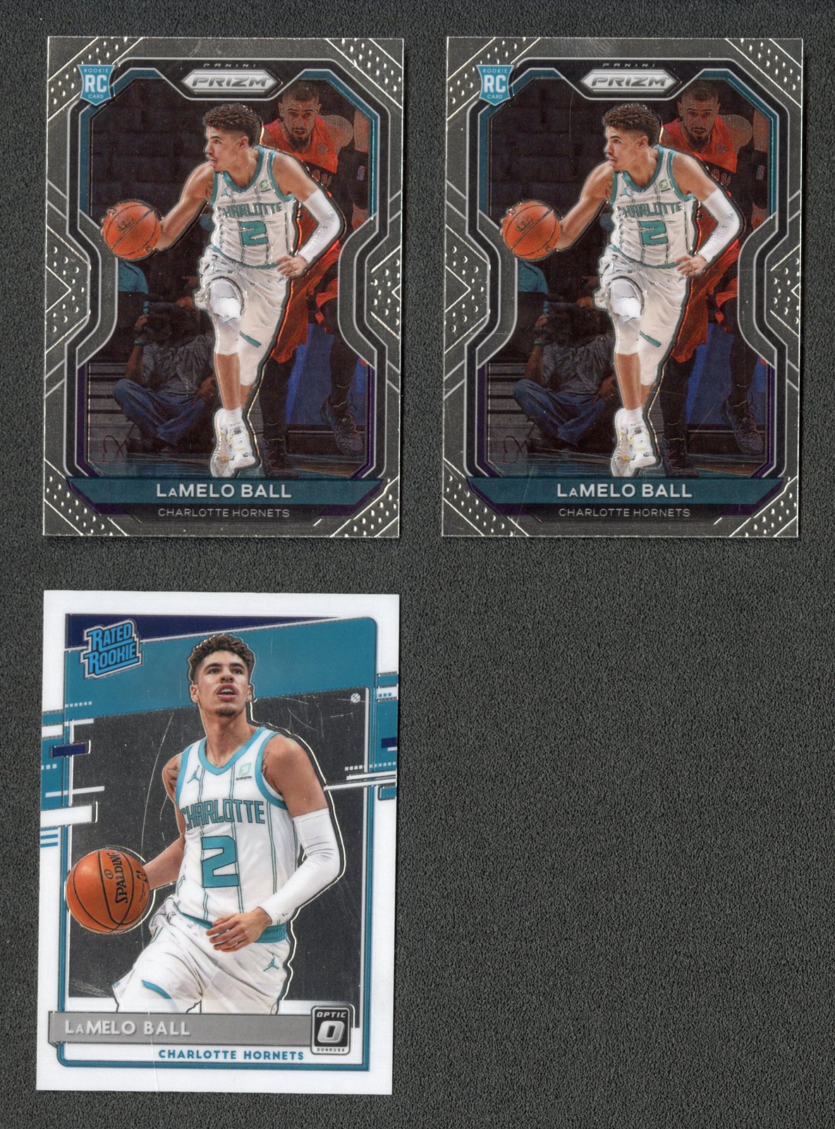 2020-21 Panini Prizm + Donruss Optic LeMelo Ball Base RC Lot Of 3