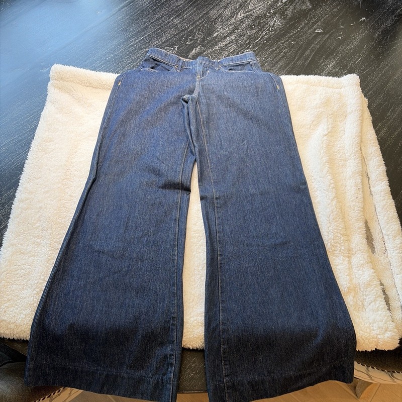 Banana Republic Washwell Wide Leg Denim Jeans Size 28 Dark Wash Blue High Rise