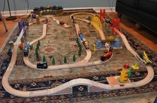Brio Wooden Train Track Set mixed lot W/Thomas the Train 60 Pieces LOCAL PICKUP