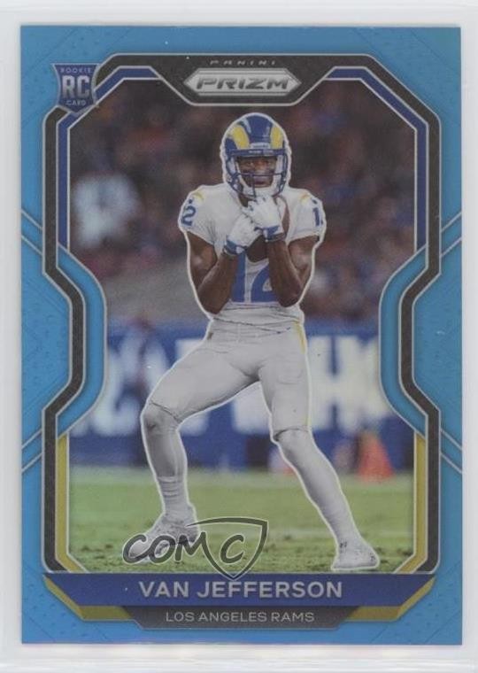 2020 Panini Prizm Rookie Light Blue Prizm Van Jefferson #377 Rookie RC 0y59