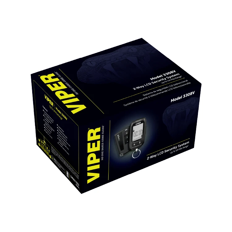 VIPER 3308V / 2-WAY LCD SCURITY SYSTEM CAR ALARM & KEYLESS W/ (2) REMOTES *NEW* - Image 3 of 4